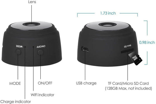 Wireless Covert Mini Wi-Fi Camera - Rechargeable - Securegates Inc 