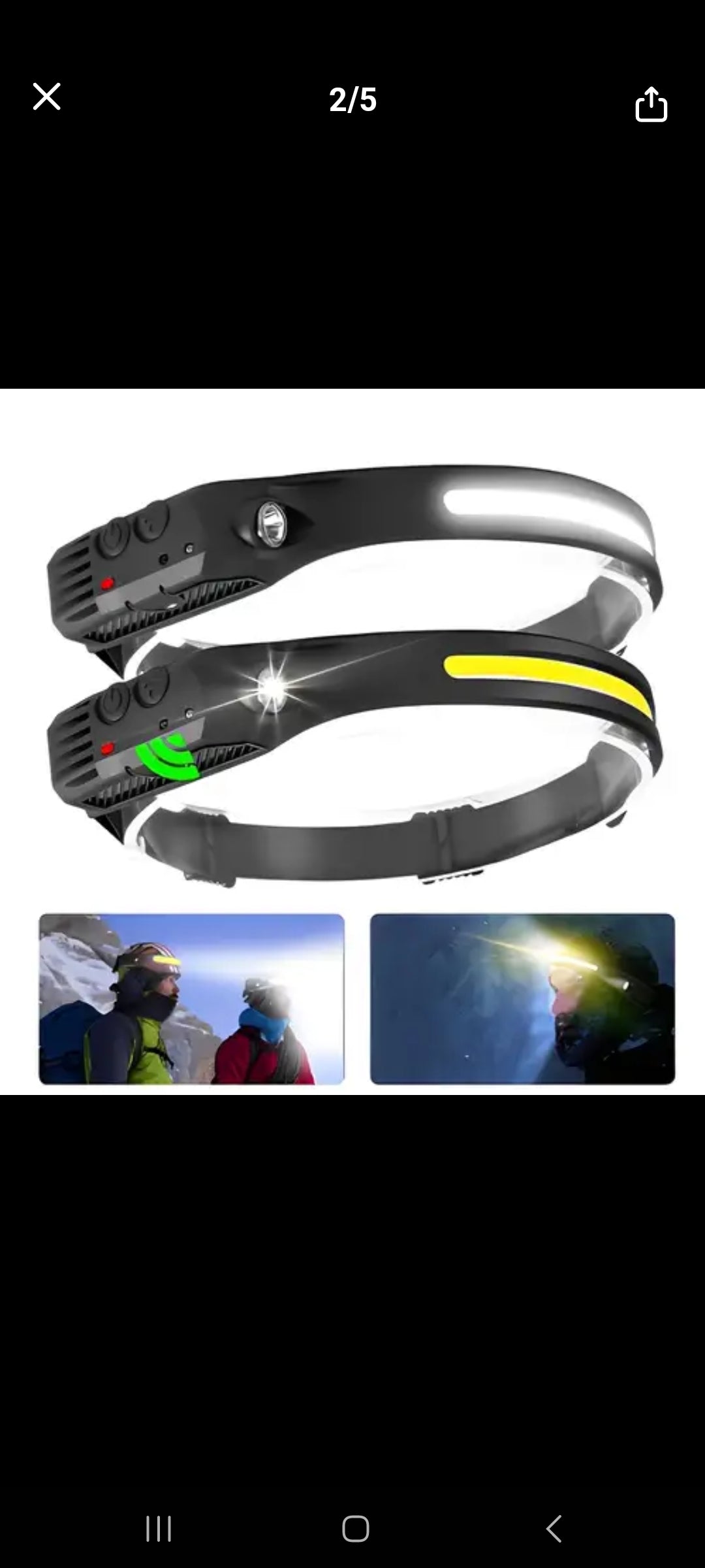 Motion-Activated Rechargeable Waterproof Head Light